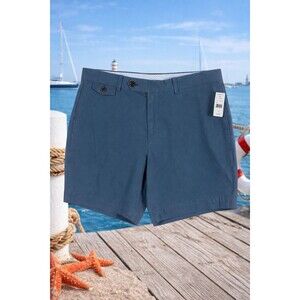 Brooks Brothers Shorts Mens 34 Blue Supima Cotton Stretch Chino Flat Front NWT